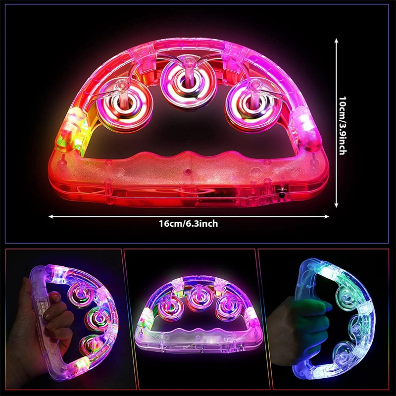 Promotion Light up New Tambourine Musical Glow Handbell for Nightclub
