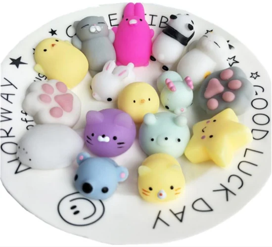 Regali di Natale Spremere antistress Mini Cute Kawaii TPR Soft Mochi Squishy Animals Squishy Fidget Toys per bambini