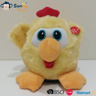 Regalo dei bambini del pollo della peluche di Pasqua di filatura musicale della fabbrica all'ingrosso della Cina