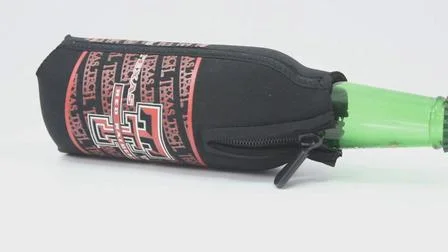 Raffreddatore promozionale per bottiglie con cerniera in neoprene