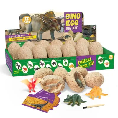 12PCS Uova di Dinosauro Dino Uovo Scavare Kit Giocattoli Uovo di Pasqua Strumenti di Scavo Scienze Educative Stelo Fossile Archeologia Giocattolo Set Regalo