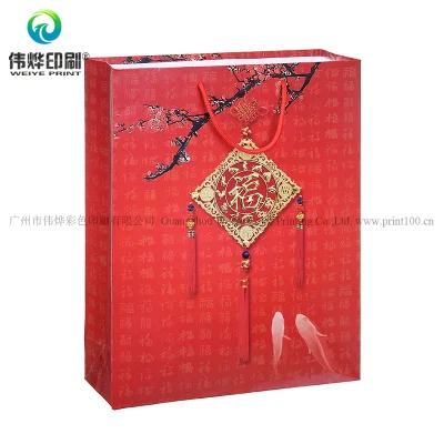 Regalo di carta per il festival cinese per la stampa di imballaggi, borsa pieghevole