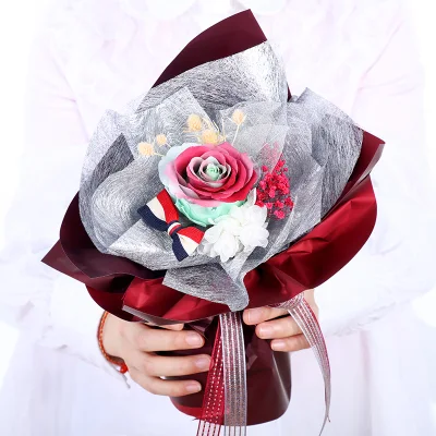 Bouquet di rose per sempre, petali di rosa veri conservati fatti a mano, rose eterne, regalo unico per le donne a Natale, San Valentino, compleanno, anniversario, festa della mamma