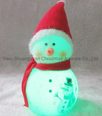 2021 Nuovo design Pupazzo di neve di Natale ad alte vendite con luce per le vacanze Decorazione della festa nuziale Forniture Gancio Ornamento Regali artigianali