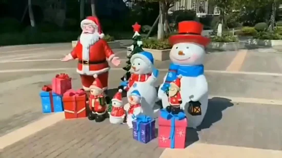 Babbo Natale in resina di vetroresina con decorazione natalizia per esterni impermeabile con statua in confezione regalo in vendita