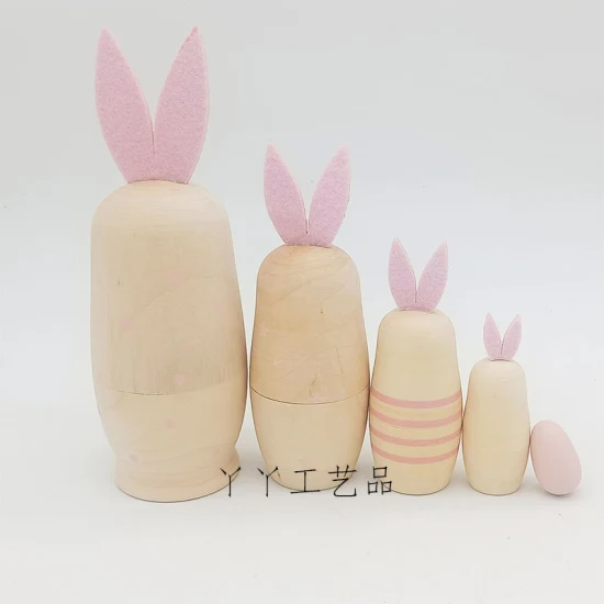 Coniglio giocattolo artigianale in legno di Pasqua Decorazione di coniglio Regalo di Natale Uovo di Pasqua Regali promozionali per bambini