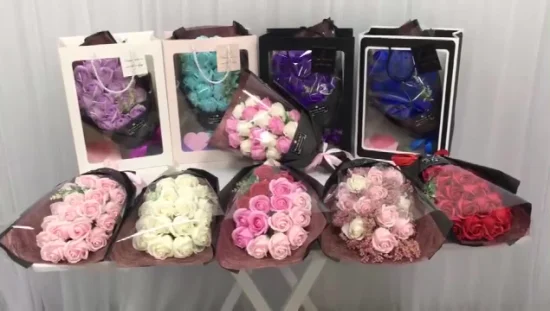 Regalo di nozze di bouquet di rose di sapone di fiori artificiali di Amazon San Valentino