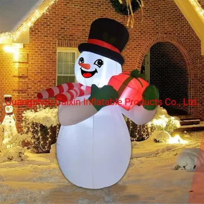 Prezzo di fabbrica Pupazzo di neve gonfiabile alto 5 piedi per Natale con decorazione gonfiabile della confezione regalo